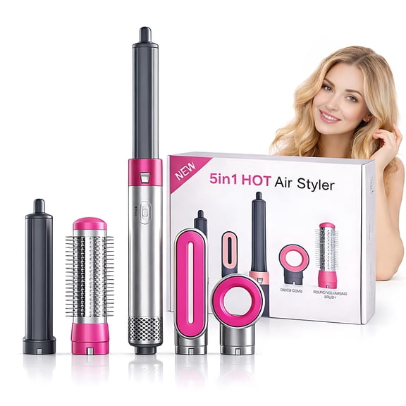 DIAYUBU 5-in-1 Hair Dryer Brush, Ionic Hot Air Styler with 3 Heat Settings for Drying, Curling, Straightening & Volume