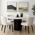 thumbnail image 6 of Benjara Jerry 54" Dining Table- Round Faux Marble Top- Black Pedestal Base, 6 of 6