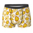 thumbnail image 6 of Men's Boxer Briefs, Cute Pear Gold Soft Comfy Mens Underwear Boxer Briefs Breathable With Widen Waist, 6 of 7