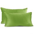 thumbnail image 2 of Clara Clark Plush Solid Decorative Microfiber Rectangle Throw Pillow Cover with Throw Pillow Insert for Couch, Garden Green, 12"x20", 4 Piece Decorative Soft Throw Pillow Set, 2 of 8