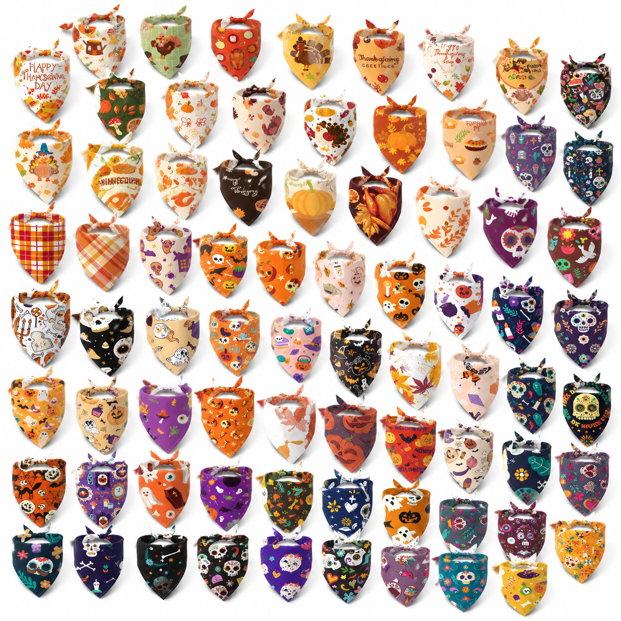 Vivid Seasonal 100 Large Dog Bandanas 3 Festival Holiday Pet Apparel
