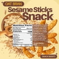 thumbnail image 3 of SweetGourmet Oat Bran Sesame Sticks, Healthy Snack, Salted, No Preservatives, No Artificial Flavors, 2 Pound Zip-Lock Stand-Up Pouch, 3 of 8