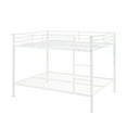 thumbnail image 3 of Full Over Full Metal Bunk Bed, Heavy-Duty Low-Profile Bunk Frame with Built-in Ladder & Safety Guardrails, Sturdy No-Box-Spring Design for Small Spaces, White, 3 of 8