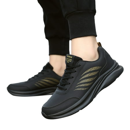 

Chnzic Mens Shoes Casual Leather Laace Up Solid Color Casual Fashion Simple Shoes Running Shoes
