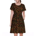 thumbnail image 1 of Disketp Color Music para Vestido de Manga Corta para Mujeres, Vestidos de Verano para Mujeres, Casual y Holgado para la Playa, 1 of 6