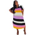 thumbnail image 2 of Women's Plus Size Midi Striped Dress With Pockets, 2 of 6