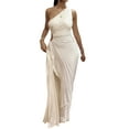 thumbnail image 2 of Biekopu Women Summer Long Dress, Sleeveless One-shoulder Pleated Hollowed Irregular Dress for Casual Daily Wear,S/M/L/XL, 2 of 8
