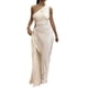 thumbnail image 3 of Vestido largo de las mujeres, Maxi sin mangas de un hombro Ruched Cutout Irregular Dress, Cocktail Formal Party Guest Dress Nituyy Mujeres Maxi Sin Mangas Un Hombro Acanalado Hueco Vestido Irregular, 3 of 5
