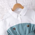 thumbnail image 4 of GBSYEWXS Outfits Sets For Children Girls Lapel Neck Short Sleeve Solid Color Tops Pants Patchwork Comfortable Relaxed Outfit Set Green Size 6 Years-7 Years, 4 of 9