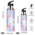 thumbnail image 2 of Yayeee 20oz Insulated Water Bottle Double Wall Stainless Steel with Flip Straw Lid, Pink Daisy, 2 of 7