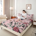 thumbnail image 4 of Castle Fairy Chic Floral Flowers Twin Sheet Sets 3pcs for Female Men Women,Exotic Style Twin Fitted Sheet Microfiber,Vintage Retro Luxury Breathable Flat Sheet,Lightweight Room Decor, 4 of 7