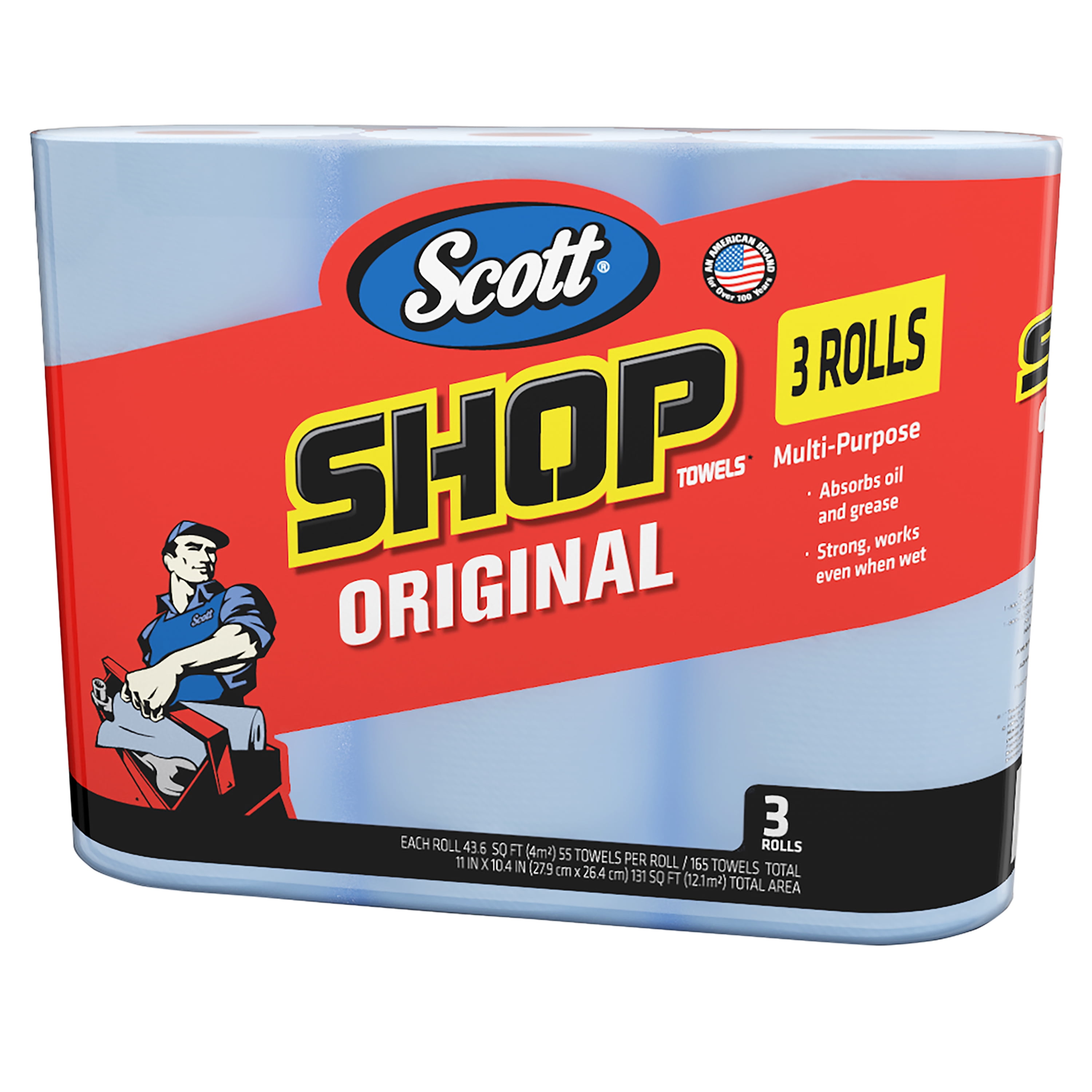 12 ct. Scott Blue Shop Towels Multi Purpose Clean Up Wipes 55 Sheets Roll 