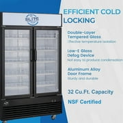 NSF 48 in. Sliding Door Commercial Refrigerator 32 Cu.Ft. Tempered Glass Merchandiser Refrigerator, Disaplay Cooler