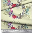 thumbnail image 3 of Soimoi Yellow Rayon Fabric Insect,Rose & Wreath Flower Print Sewing Fabric BTY 42 Inch Wide, 3 of 3