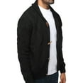 thumbnail image 3 of X RAY JEANS Mens Faux Shearling Shawl Collar Cable Knit Cardigan Sweater, Black, 6XL, 3 of 6