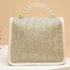 thumbnail image 3 of Womens Straw Handbags Handwoven Straw Bags Hand Summer Beach Tote Woven Handle Shoulder Bag (White, One Size), 3 of 4