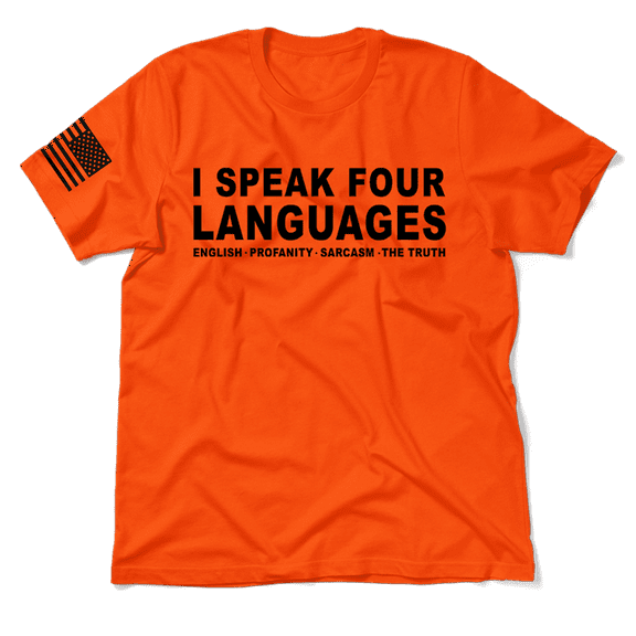 Four Languages - Safety Orange Hi-Vis T-Shirt