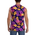 thumbnail image 4 of Gaeub Purple Flower Men's Sleeveless Muscle Shirts Workout Tank Tops, Odor Protection and Comfortable - 3X-Large, 4 of 8