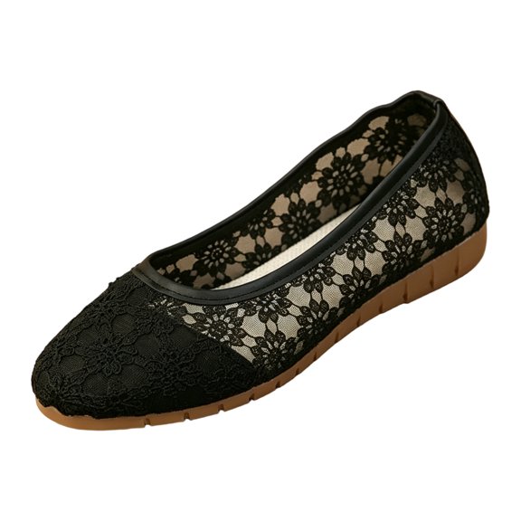 Women's Floral Embroidered Mesh Slip-On Flat Shoes Square Toe Hollow-Out Breathable Non-Slip Lightweight Casual Walking Shoes Wedding Bride Dressy Shoes fashionable outer wear