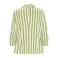 thumbnail image 5 of NaWent Flash Deals Women's Blazer Casual Work office Open Front Striped Blazer Striped 3/4 Sleeve Lightweight Fashion Jacket Green 10(XL), 5 of 5