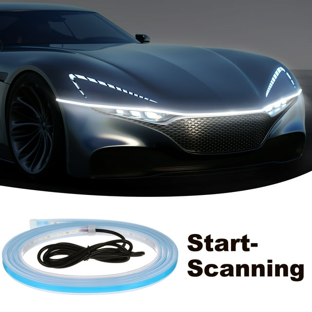 Tira de luces LED RGB flexibles para capó de coche, tira de luces decorativas para capó de motor de automóvil