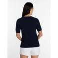 thumbnail image 4 of Time and Tru Women's Crewneck Sweater with Short Sleeves, Lightweight, Sizes XS-XXXL, 4 of 6