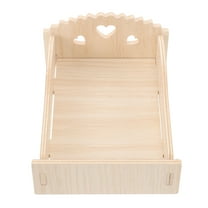 Baluue Hamster Wood Bed Wooden Guinea Pig Bed Beige 1Pack