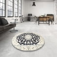 thumbnail image 3 of Ahgly Company Indoor Square Traditional Champagne Beige Medallion Area Rugs, 3' Square, 3 of 6