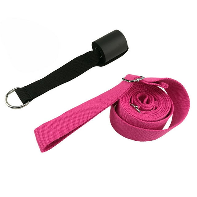 Langgg Femmes Hommes Bande de Résistance Extensible pour Jambe, Bande de Sangle pour Maison, Montée à la Porte, Danse Yoga Gymnastique, Ceinture Extensible, Rouge Rose