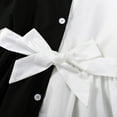 thumbnail image 6 of Girls Dress Long Sleeve Color Block Contrast Bow Tie Daily Irregular Dresses Baby Girl Dress White 3 Y-4 Y, 6 of 7