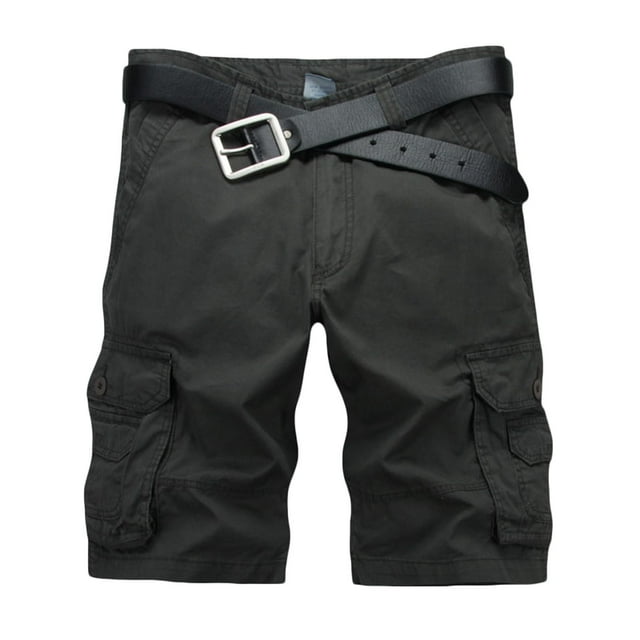 Birdeem Men Casual Solid Fashion Zipper Button Pockets Cropped Cargo Shorts