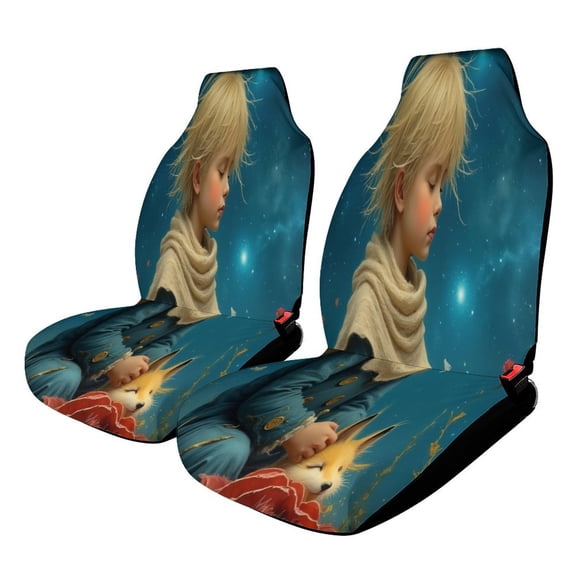 A Child with A Fox Under Stars Set of 2 Car Seat Covers Seat for Carseats Front Seat Auto Car Interior Accessories Universal 2 Piece