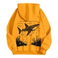 thumbnail image 6 of Fiaer Women's Hooded Sweatshirts Loose Drawstring Hoodies Ocean Theme Graphic Long Sleeve Tops with Pocket Yellow XL, 6 of 6