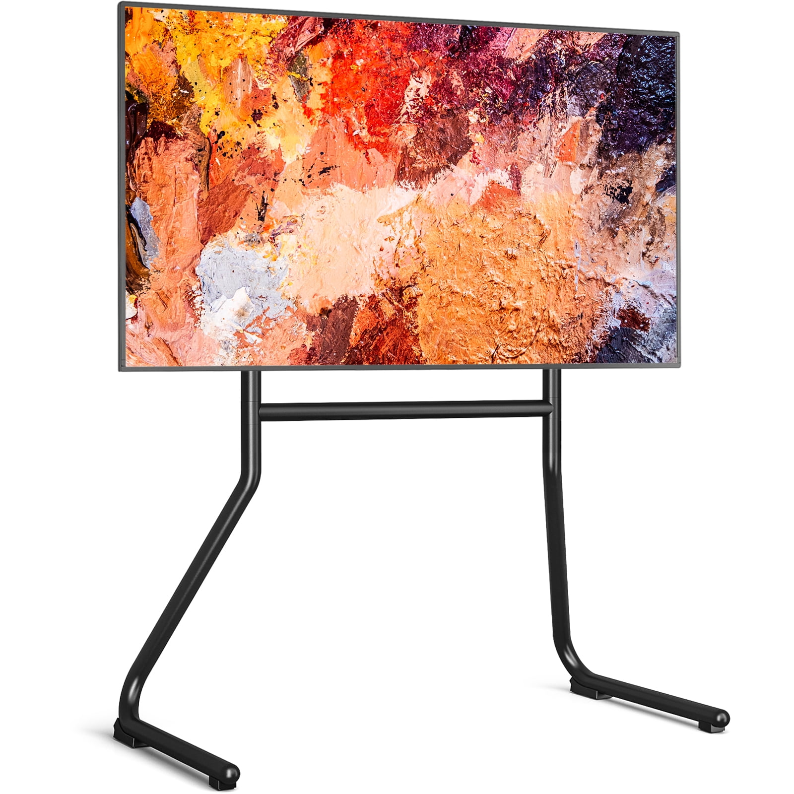 Modern Black Floor TV Stand for TVs up to 86",2 Legs