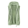 thumbnail image 4 of 2023 Fall Winter Fleece Sleeveless Vest for Women Solid Zipper Drawstring Hooded Coat Soft Cozy Warm Plus Size Outwewear, 4 of 5