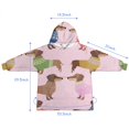thumbnail image 7 of Colorful Funny Dachshund Blanket Hoodies for Kids 6-13YR Oversize Wearable Blanket Hoodies for Boys Girls Teens, 7 of 7