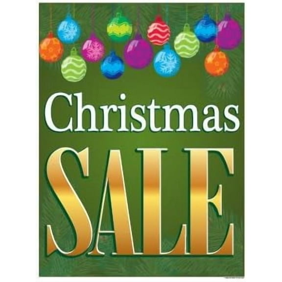 P15BLM Christmas Bulb Design Sale Holiday Seasonal Vinyl Window Sale Sign Posters Retail Business Store Signs (P15-22" x 28") Furniture Flooring Mattress Wholesale Indoor Signage