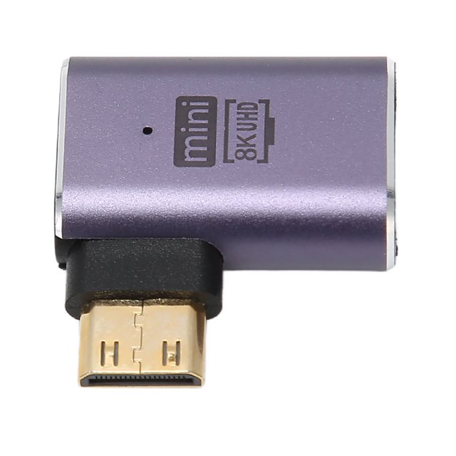 Mini HD To HD Adapter, LED Indicator Aluminium Alloy Mini HD To HD Female Adapter 8K 60Hz for Travel