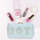 thumbnail image 4 of Bolsa de aseo cosmética de PU bolsa de lavado de letras con diamantes de imitación portátil para regalos de vacaciones, 4 of 7
