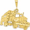 thumbnail image 1 of 10K Yellow Gold Solid Diamond-Cut Semi With Trailer Charm (30 X 31) Made In United States 10c755, 1 of 6