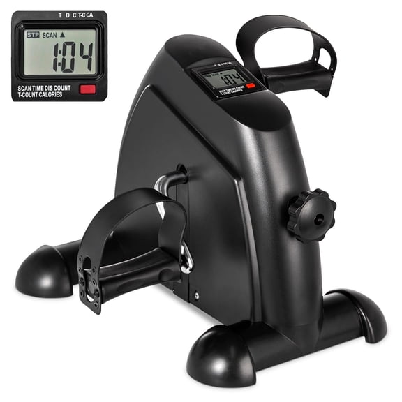 Mini Under Desk Exercise Bike, Portable Pedal Exerciser with LCD Display for Arm and Leg, 240 lbs Capacity, Black