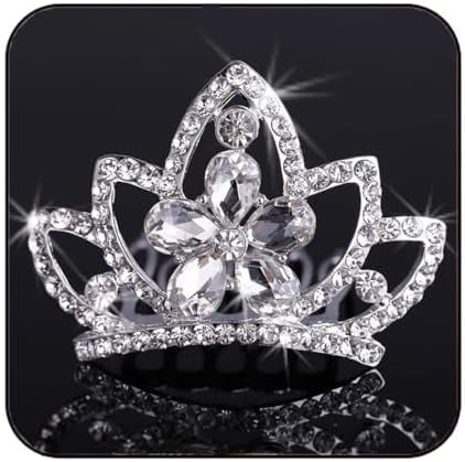 Princess Crown Comb Mini Crystal Tiara Comb Rhinestone