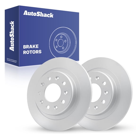 AutoShack Rear Solid Coated Brake Rotors 2-PC Set Replacement for 2018-2025 Chevrolet Equinox 2016-2025 Chevrolet Malibu 2018-2024 GMC Terrain 2016-2018 Buick Envision ArmorStop 11.34" (288 mm)