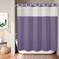 thumbnail image 2 of No Hook Shower Curtain, Pure Lilac Gray Shower Curtains for Bathroom with See Through Top Window, Contemporary Solid Color Minimalist Art Waterproof & Washable Bath Curtain Long 72"x78", 2 of 9