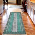 thumbnail image 2 of Tribal Decorative Rug, Traditional Folk Striped Look Design and Ethnic Geometric Shapes Triangles Print, Quality Carpet for Bedroom Dorm and Living Room, 6 Sizes, Seafoam Grey, by Ambesonne, 2 of 2