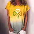 thumbnail image 2 of Camiseta de manga corta con estampado de San Patricio y cuello redondo para mujer, blusa suelta informal, Tops Fridja  gope4773, 2 of 5