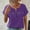 Purple, variant on Women Summer Tops Dressy Womens Tshirts Cotton V Neck Womens Blouses Button up Short Sleeve Blouse order history