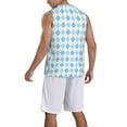 thumbnail image 2 of Sikiie Blue and White Squares Basketball Jersey Reversible Men's Mesh Athletic Sports Shirts Training Practice S-4XL4X-Large, 2 of 6