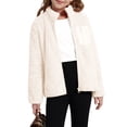 thumbnail image 4 of Usaibhir Girls Fleece Jacket Sherpa Fall Winter Full Zip Fuzzy Coat Outwear with Pockets 5-14T, 4 of 8