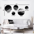 thumbnail image 4 of Designart "Duality of Thought Black and White II" Modern Waves Metal Wall Art Set of 5 Piece, 4 of 5
